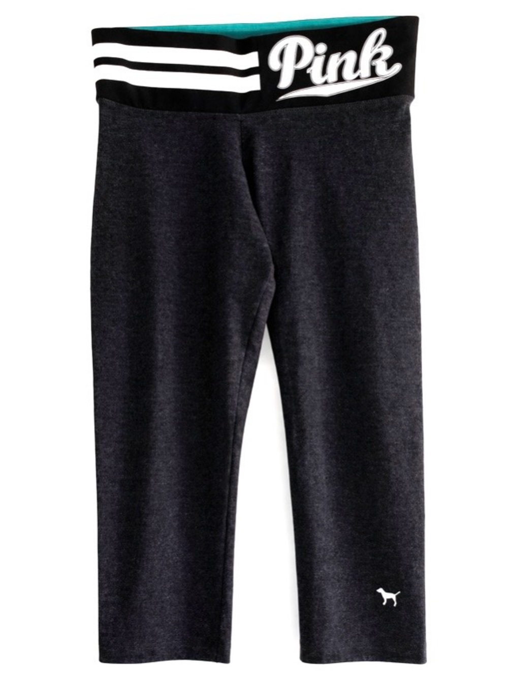 Victoria's Secret PINK YOGA Cropped Leggings Black Gray Teal Yoga Pants Pocket